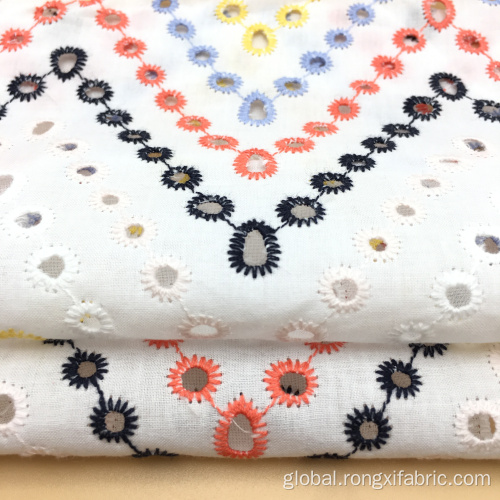 Lace Cotton Eyelet Fabric Embroidery suiss lace Japanese Fabric Cotton For Wholesales Factory